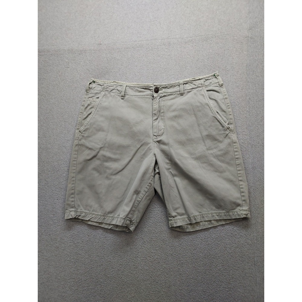American Eagle Outfitters Men Chino Shorts 38 Gray Zip Button Slash Pockets City